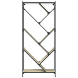 Berkfield Bookcase Sonoma Oak 79X30X180 Cm Engineered Wood And Metal - thumbnail 5