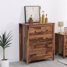 Furniturehmd Chest Of Drawers, 5-Drawer Organiser Unit,wooden Storage Cabinet,industrial Style - thumbnail 2