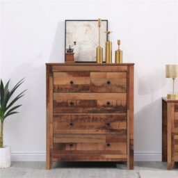 Furniturehmd Chest Of Drawers, 5-Drawer Organiser Unit,wooden Storage Cabinet,industrial Style - thumbnail 1