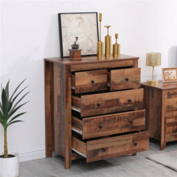 Furniturehmd Chest Of Drawers, 5-Drawer Organiser Unit,wooden Storage Cabinet,industrial Style - thumbnail 3