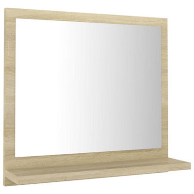 Berkfield Durable Bathroom Mirror Sonoma Oak 40X10.5X37 Cm Engineered Wood - image 1