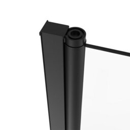 Sundaze 6mm Toughened Safety Glass L Shaped Shower Bath Screen Hinged Return Black - thumbnail 4