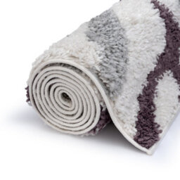 The Rugs Moodi Shaggy Grey/purple Mauvine Rug Runner Abstract Thick High Pile For Living Rooms, Bedrooms, Hallways, Kitchens - thumbnail 6