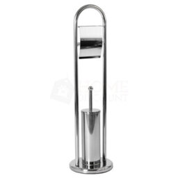 Lassic Bath Vida Silver Toilet Brush And Paper Holder With Round Base