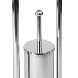 Lassic Bath Vida Silver Toilet Brush And Paper Holder With Round Base - thumbnail 2