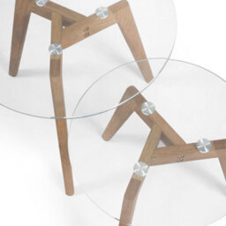 Oakham Glenfinnan Nest Of 2 Tables In Dark Brown And Clear - thumbnail 3