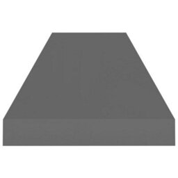 Berkfield Floating Wall Shelf High Gloss Grey 90X23.5X3.8 Cm Mdf - thumbnail 5