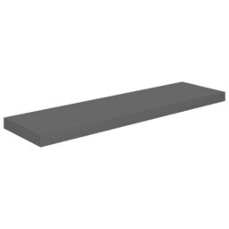 Berkfield Floating Wall Shelf High Gloss Grey 90X23.5X3.8 Cm Mdf - thumbnail 2