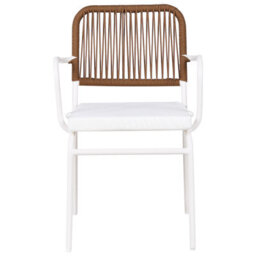 Beliani Set Of 4 Garden Chairs With Cushions Taceno Metal White - thumbnail 6