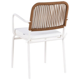 Beliani Set Of 4 Garden Chairs With Cushions Taceno Metal White - thumbnail 7