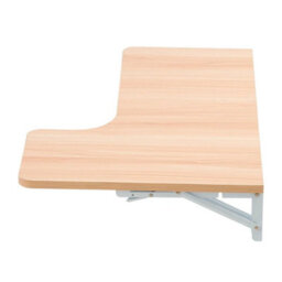 Light Walnut Wall Mounted Drop Leaf Table Fold Down Laptop Writing Desk Folding Storage Shelf - thumbnail 4