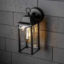 CGC Lighting Cgc Freya Bevelled Glass Antique Bronze Coach Lantern Outdoor Outside Wall Light Porch - thumbnail 1