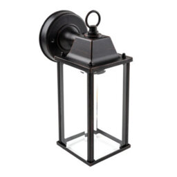 CGC Lighting Cgc Freya Bevelled Glass Antique Bronze Coach Lantern Outdoor Outside Wall Light Porch - thumbnail 8