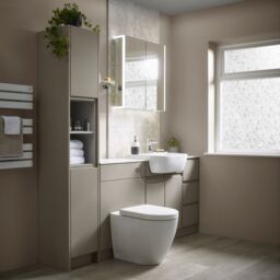 GoodHome Koros Gloss & Matt White & Anthracite Ceramic Freestanding Soap Dispenser - thumbnail 5