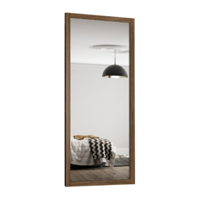 Spacepro Shaker 1 Panel Mirrored Carini Walnut Effect Framed Sliding Wardrobe Door (H)2220mm (W)610mm - image 1