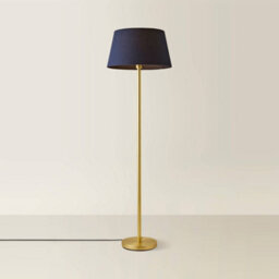 Valuelights Charles Gold Floor Lamp With Navy Tapered Shade - thumbnail 6