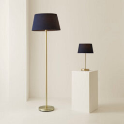 Valuelights Charles Gold Floor Lamp With Navy Tapered Shade - thumbnail 7