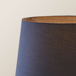 Valuelights Charles Gold Floor Lamp With Navy Tapered Shade - thumbnail 3