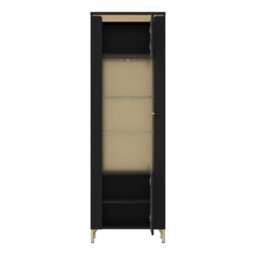 Furniture To Go Genoa Vitrin 1 Door In Black Matt/gold - thumbnail 2