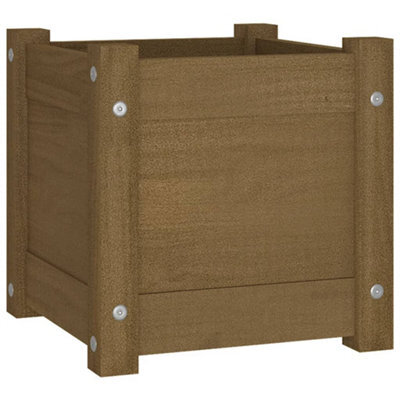 Berkfield Sturdy Garden Planter Honey Brown 31X31X31 Cm Solid Pinewood - image 1