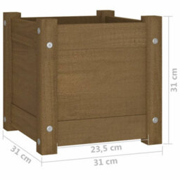 Berkfield Sturdy Garden Planter Honey Brown 31X31X31 Cm Solid Pinewood - thumbnail 8