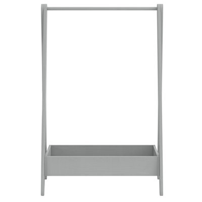 Urbn-Living Urbnliving 99Cm Height Kids Grey Wooden Hanging Dress Up Clothes Rail Rack Display Stand Extra Storage Shelf - image 1