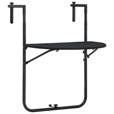 Berkfield Hanging Balcony Table Black 60X64X83.5 Cm Plastic Rattan Look - image 1