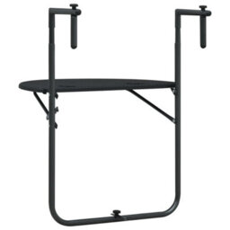 Berkfield Hanging Balcony Table Black 60X64X83.5 Cm Plastic Rattan Look - thumbnail 4
