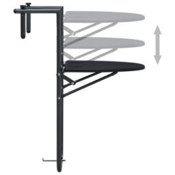 Berkfield Hanging Balcony Table Black 60X64X83.5 Cm Plastic Rattan Look - thumbnail 5