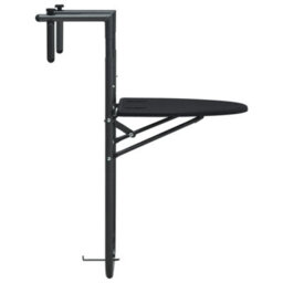 Berkfield Hanging Balcony Table Black 60X64X83.5 Cm Plastic Rattan Look - thumbnail 3