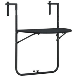 Berkfield Hanging Balcony Table Black 60X64X83.5 Cm Plastic Rattan Look - thumbnail 1