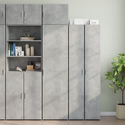 Berkfield Slim Storage Cabinet Concrete Grey 50X42.5X225 Cm Engineered Wood - image 1