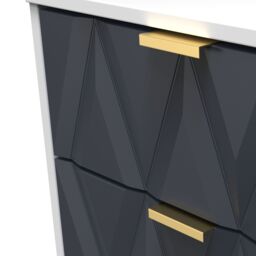 Diamond Ready Assembled Matt Indigo & White 5 Drawer Bedside Chest (H)1075mm (W)395mm (D)415mm - thumbnail 5