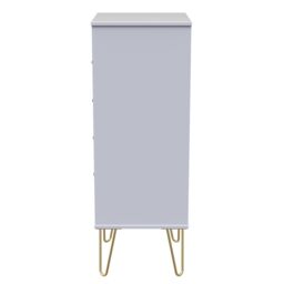 Diamond Ready Assembled Matt Indigo & White 5 Drawer Bedside Chest (H)1075mm (W)395mm (D)415mm - thumbnail 7