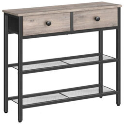 Greige Hallway Console Sofa Side Table With 2 Non-Woven Drawers - thumbnail 3