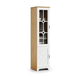 Heze Furniture Provenza Rustic Style Display Unit - Stone Oak / White Matt - thumbnail 2