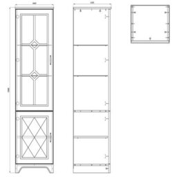 Heze Furniture Provenza Rustic Style Display Unit - Stone Oak / White Matt - thumbnail 4