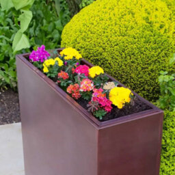 Woven Wood Limited Edition - 75Cm Long Zinc Galvanised Rose Gold 90Cm Tall Trough Planter - thumbnail 3