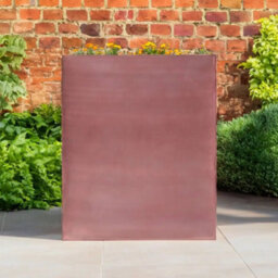 Woven Wood Limited Edition - 75Cm Long Zinc Galvanised Rose Gold 90Cm Tall Trough Planter - thumbnail 4