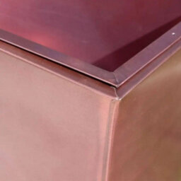 Woven Wood Limited Edition - 75Cm Long Zinc Galvanised Rose Gold 90Cm Tall Trough Planter - thumbnail 6