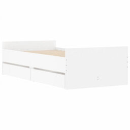 Berkfield Bed Frame With Drawers Without Mattress White 90X200 Cm - thumbnail 4