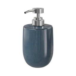 GoodHome Boann Gloss Blue Reactive Glaze Effect Ceramic Freestanding Soap Dispenser