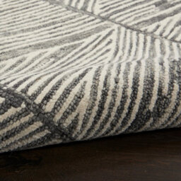 Grey White Handmade Wool ,abstract Geometric Easy To Clean Rug For Bedroom & Living Room-114Cm X 175Cm - thumbnail 7