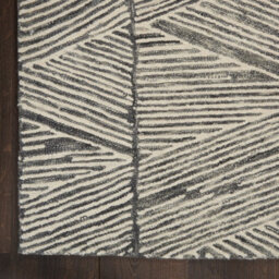Grey White Handmade Wool ,abstract Geometric Easy To Clean Rug For Bedroom & Living Room-114Cm X 175Cm - thumbnail 9