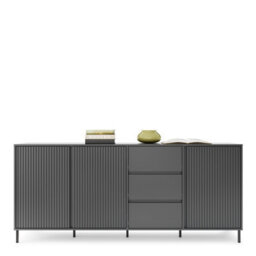 Furniture To Go Avenale Sideboard 3 Door 3 Drawer In Anthracite - thumbnail 6