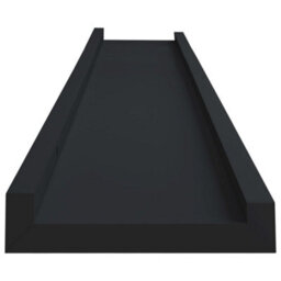 Berkfield Picture Frame Ledge Shelves 2 Pcs Black 80X9X3 Cm Mdf - thumbnail 5