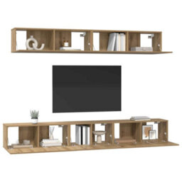Berkfield Tv Cabinet Set 5 Pcs Artisan Oak 80 X 30 X 30 Cm Medium - thumbnail 3