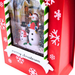 Snowtime 22Cm Water Gift Bag Snowman Led Glitter Light Up Christmas Decoration - thumbnail 4