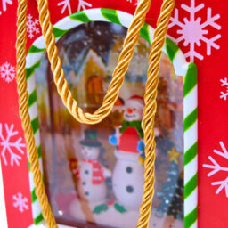 Snowtime 22Cm Water Gift Bag Snowman Led Glitter Light Up Christmas Decoration - thumbnail 5