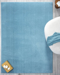 Comfy Washable Low Pile Living Room Area Rug - Anti-Slip Felt Backing Teal 200Cm X 280Cm - thumbnail 6